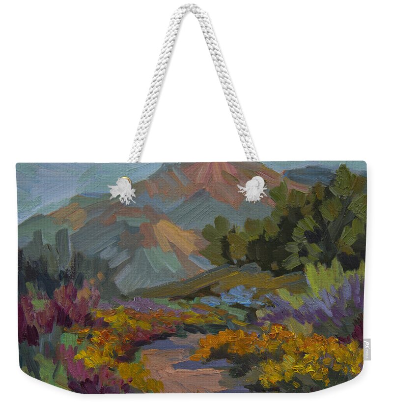 Early Morning Light Weekender Tote Bag featuring the painting Early Morning Light Santa Barbara by Diane McClary