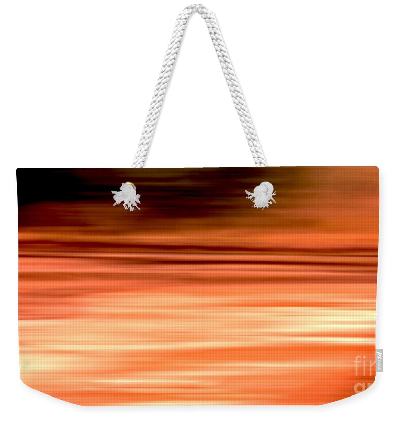 Abstract Paintings Weekender Tote Bag featuring the digital art Abstract Earth motion burnt orange by Linsey Williams