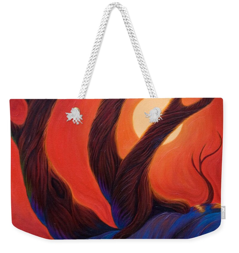 Trees Weekender Tote Bag featuring the painting Earth Wind Fire by Sandi Whetzel