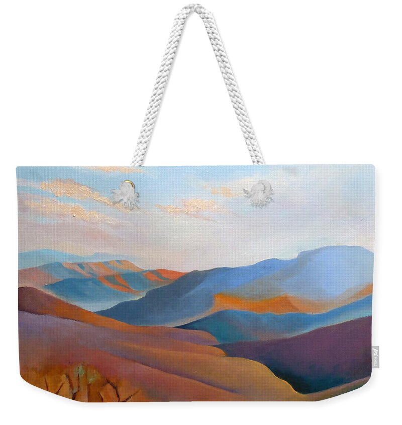 Mountains Weekender Tote Bag featuring the painting East Fall Blue Ridge No.3 by Catherine Twomey