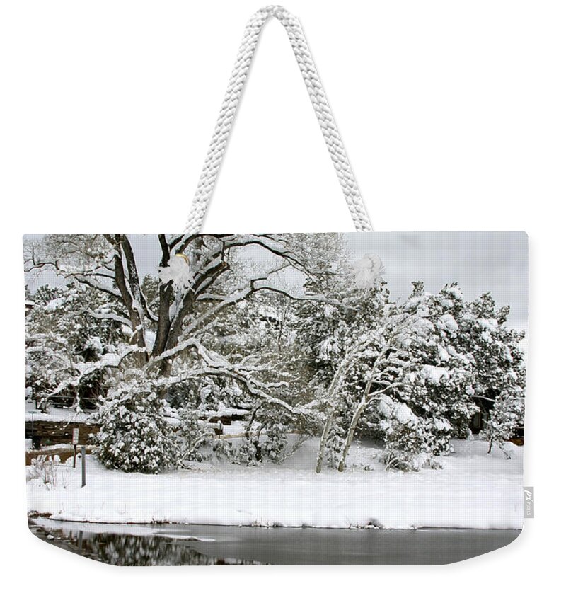  Weekender Tote Bag featuring the photograph East Verde Winter Crossing by Matalyn Gardner
