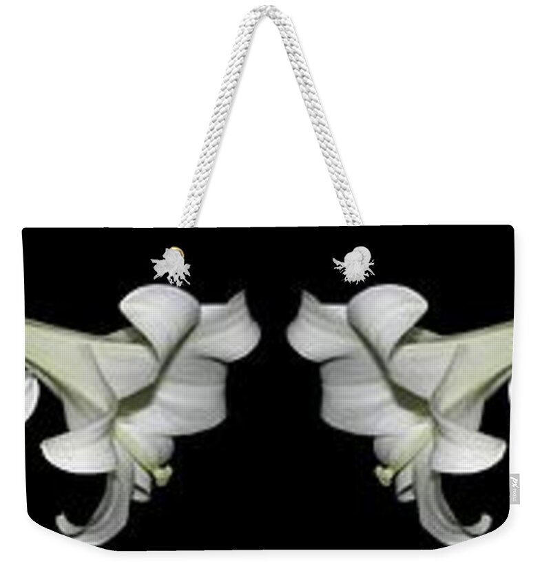 Easter Lilies Weekender Tote Bag featuring the photograph Easter Lilies Panorama by Rose Santuci-Sofranko