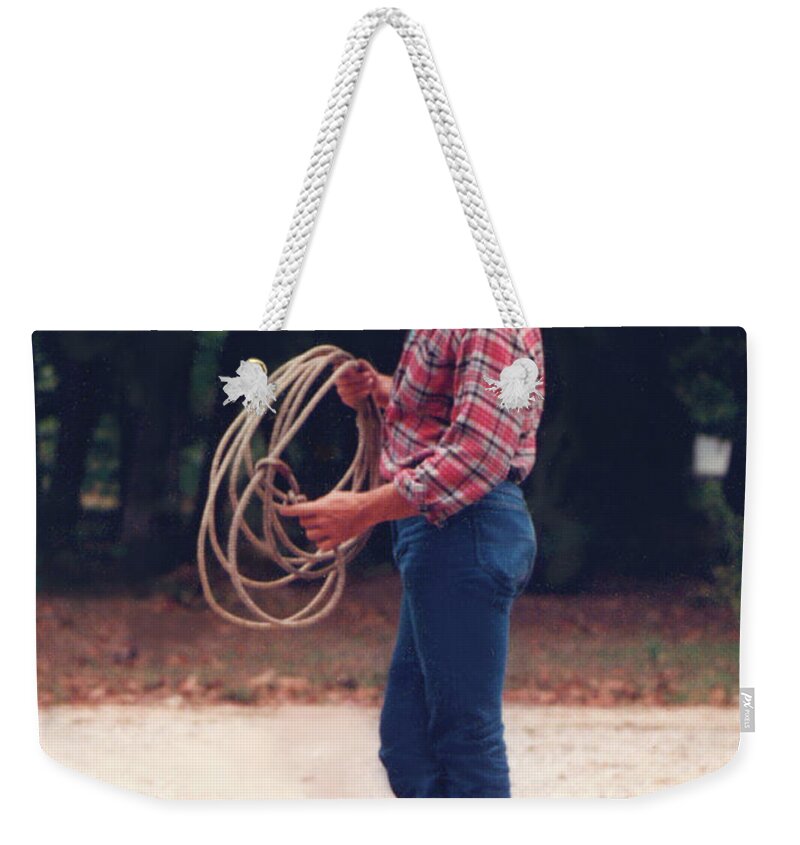 Male Weekender Tote Bag featuring the photograph Eddie by Mary Ann Leitch
