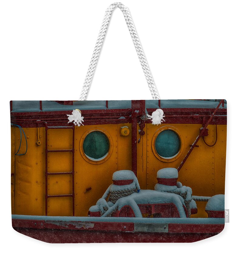 Edna G Weekender Tote Bag featuring the photograph Edna G In The Snow by Paul Freidlund