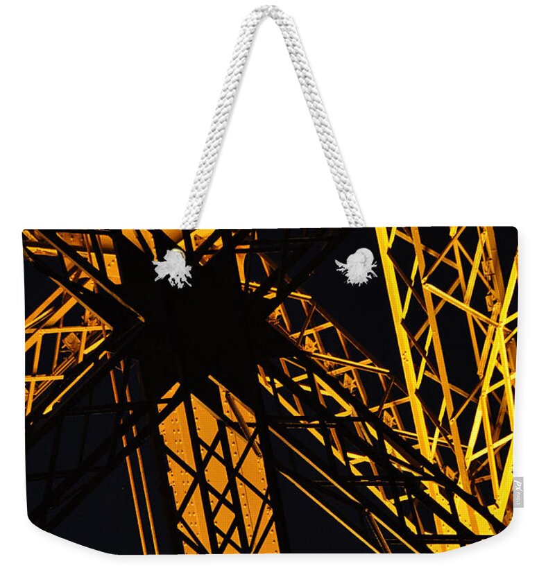 Paris Eiffel Architecture Weekender Tote Bag featuring the photograph Eiffel Tower Detail by Michael Kirk