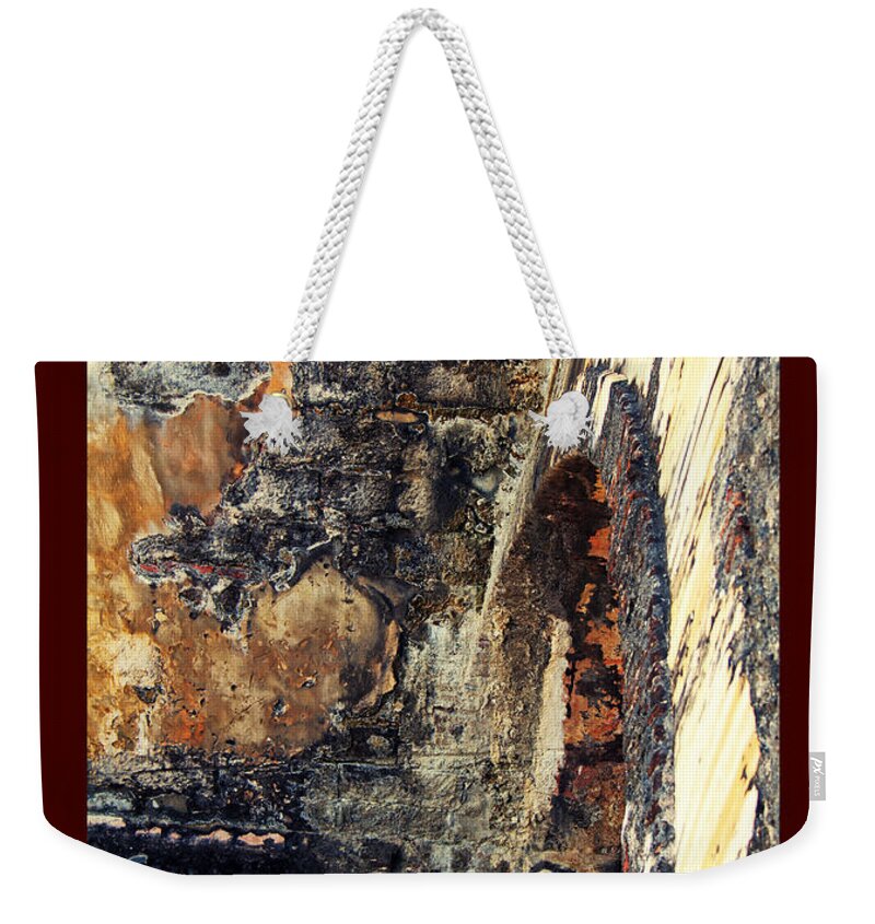El Morro Weekender Tote Bag featuring the photograph El Morro Arch with border by Lucy VanSwearingen