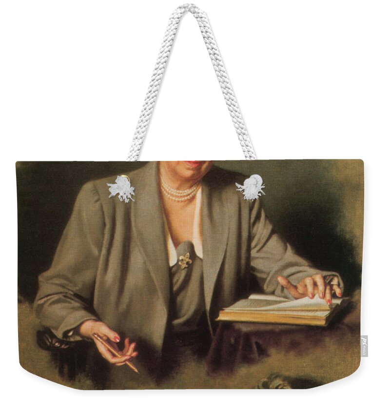 Government Weekender Tote Bag featuring the painting Eleanor Roosevelt, First Lady by Science Source