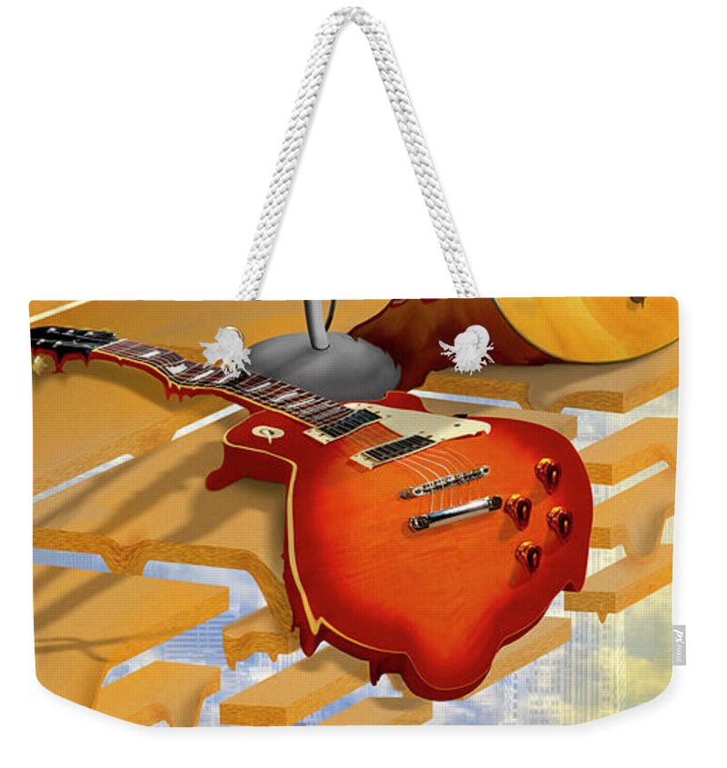 Les Paul Weekender Tote Bag featuring the photograph Electrical Meltdown by Mike McGlothlen