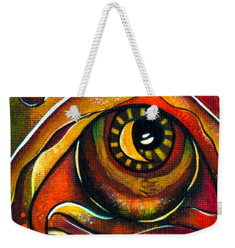  Weekender Tote Bag featuring the painting Elementals Spirit Eye by Deborha Kerr