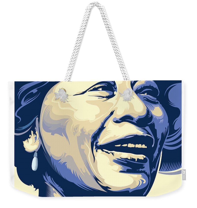 Jazz Art Weekender Tote Bag featuring the digital art Ella Fitzgerald Portrait by Garth Glazier
