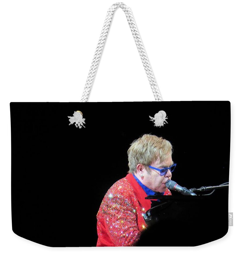 Singer Weekender Tote Bag featuring the photograph Elton by Aaron Martens