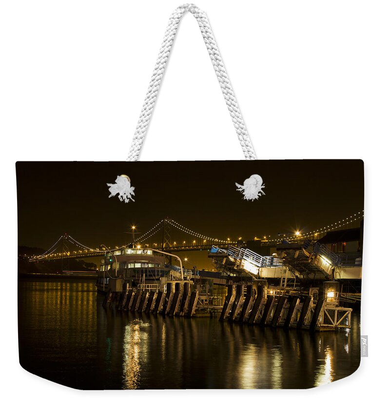 Boat Weekender Tote Bag featuring the photograph Embarcadero Boats by Bryant Coffey