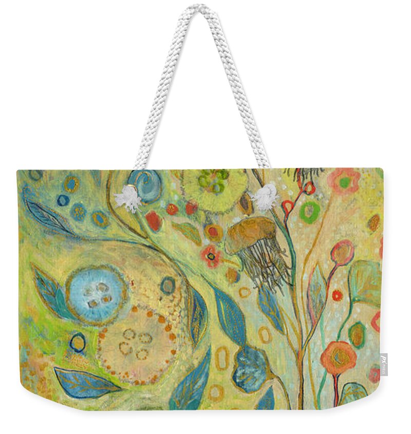 Underwater Weekender Tote Bag featuring the painting Embracing the Journey by Jennifer Lommers