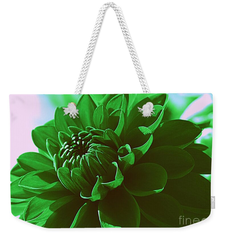 Dahlia Weekender Tote Bag featuring the photograph Emerald Green Beauty by Dora Sofia Caputo