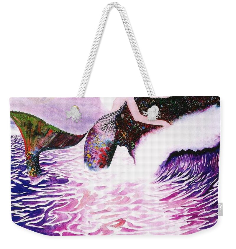 Ocean Weekender Tote Bag featuring the painting Empress of the Sea by Frances Ku