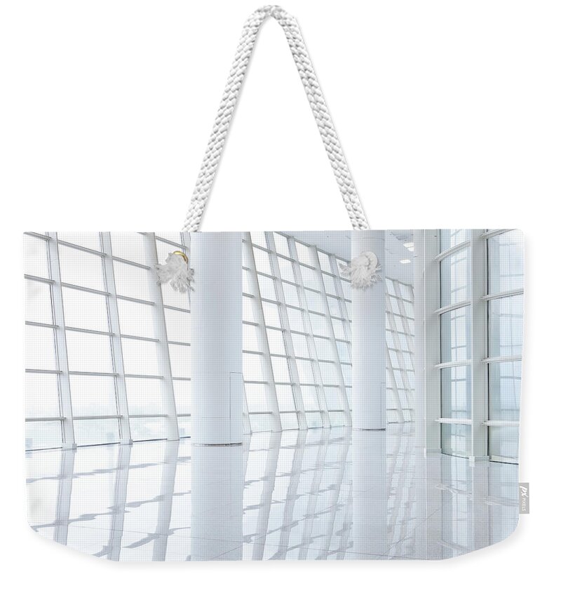 Ceiling Weekender Tote Bag featuring the photograph Empty Hall by Beijingstory