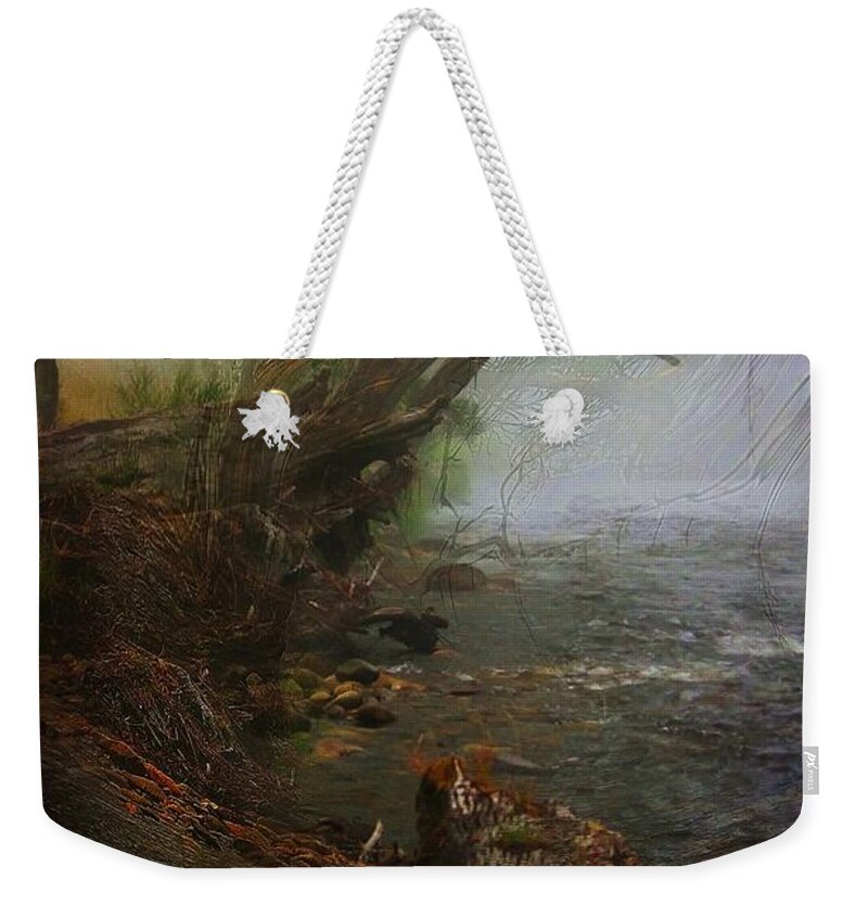 Blair Stuart Weekender Tote Bag featuring the photograph Enchanted river in the mist by Blair Stuart