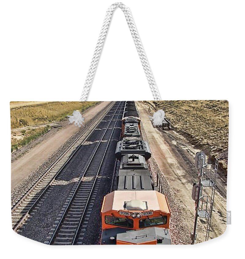Coal Train Weekender Tote Bag featuring the photograph Endless Coal Trains by Cathy Anderson