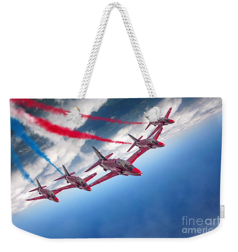 Red Arrows Weekender Tote Bag featuring the digital art Enid by Airpower Art