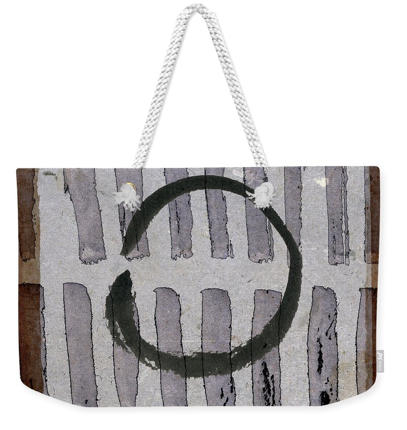 Japan Weekender Tote Bag featuring the photograph Enso Circle on Japanese Papers by Carol Leigh
