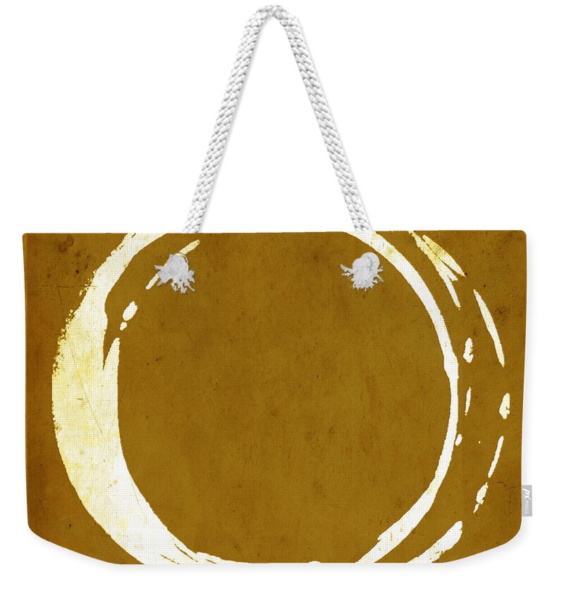 Saffron Weekender Tote Bag featuring the painting Enso No. 107 Saffron by Julie Niemela