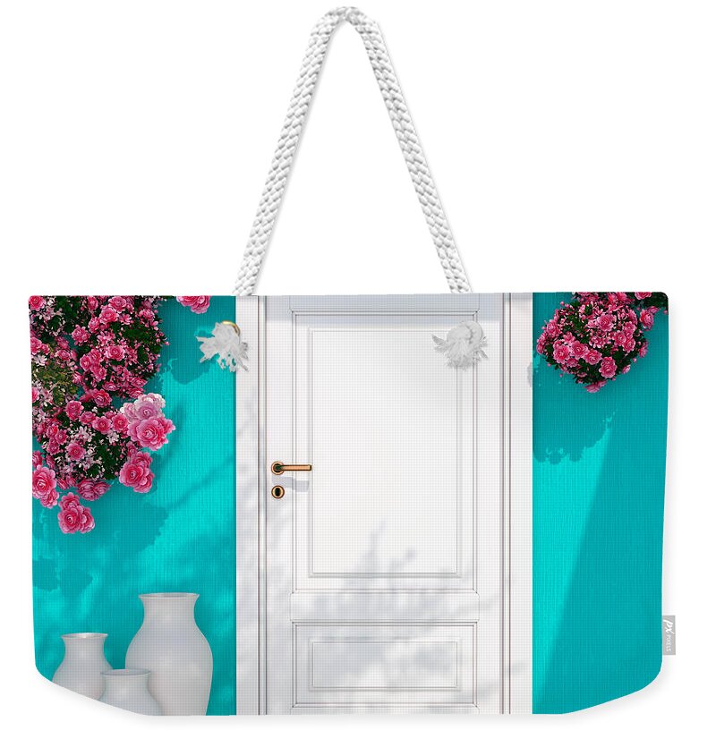 Vase Weekender Tote Bag featuring the photograph Entrance Of A House by Kosheen87