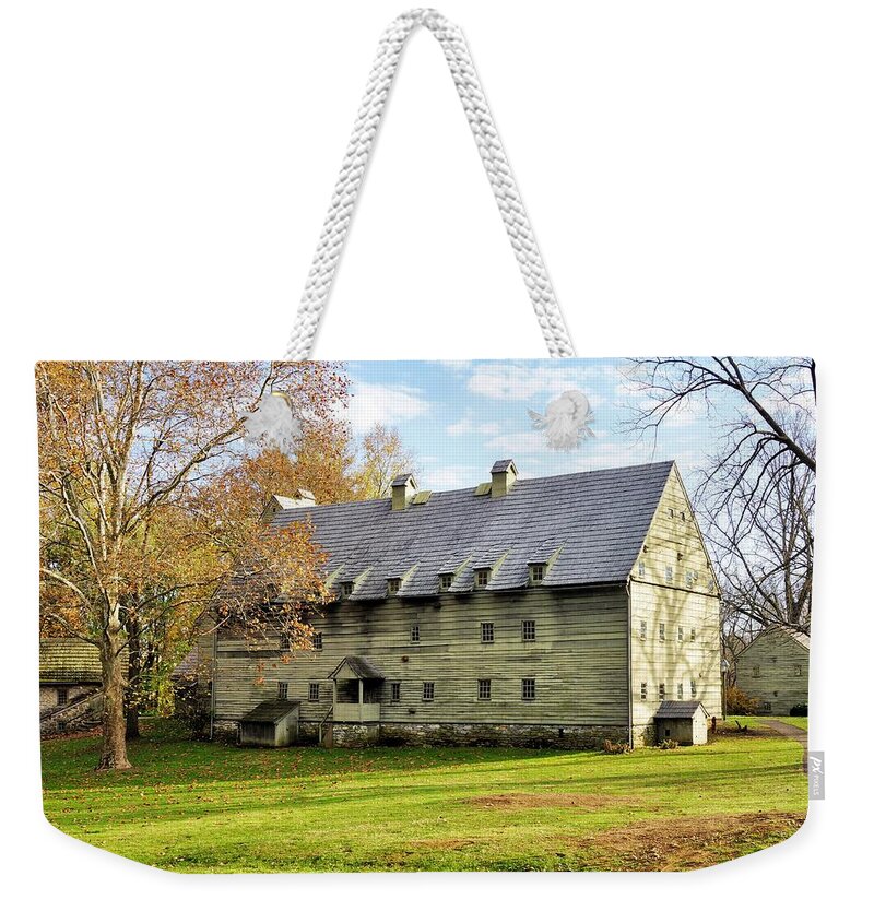 Ephrata Cloister Weekender Tote Bag featuring the photograph Ephrata Cloister by Jean Goodwin Brooks