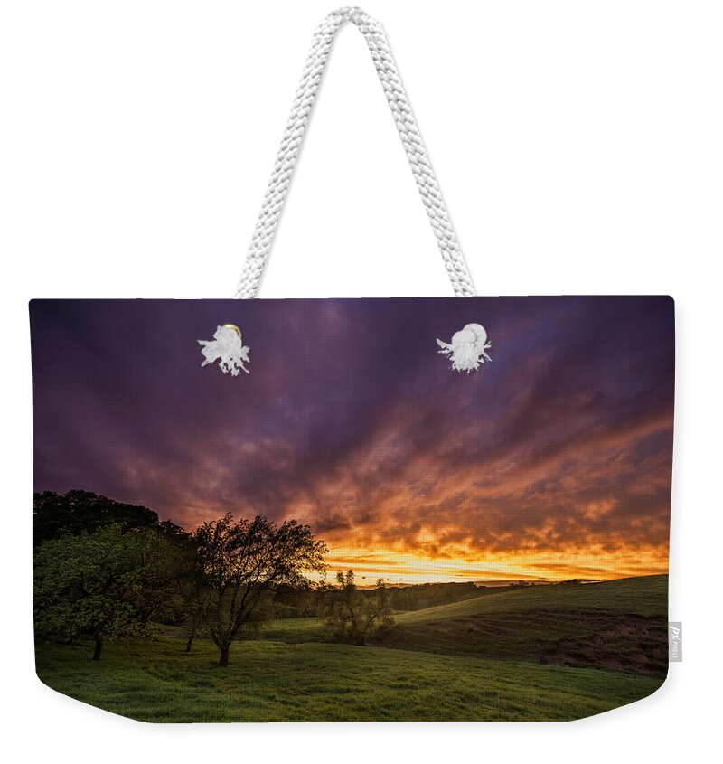 Sunset Weekender Tote Bag featuring the photograph Epic Light by Aaron J Groen