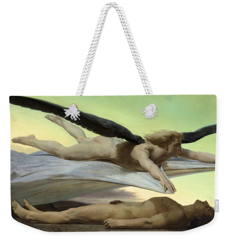 Equality Before Death Weekender Tote Bag featuring the painting Equality Before Death by William Adolphe Bouguereau