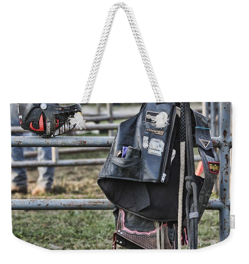 Rodeo Weekender Tote Bag featuring the photograph Equipment by Denise Romano