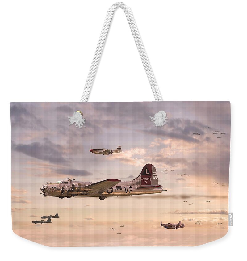 Aircraft Weekender Tote Bag featuring the digital art Escort Service by Pat Speirs