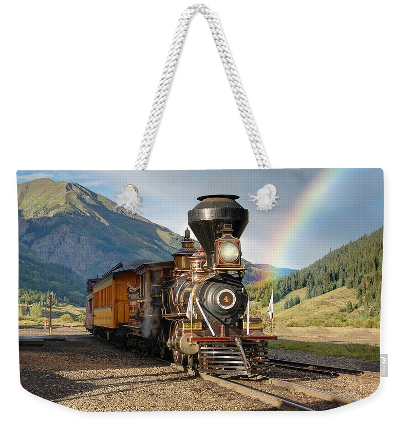 Steam Train Photographs Photographs Photographs Weekender Tote Bag featuring the photograph Eureka Rainbow by Ken Smith