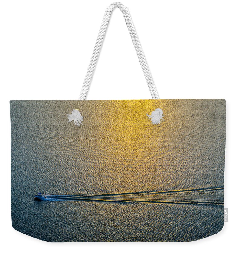 Boat Weekender Tote Bag featuring the photograph Evening Cruise by David Downs
