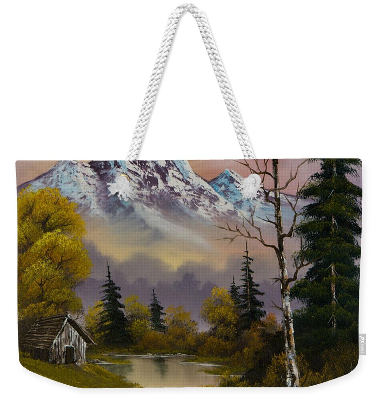 Landscape Weekender Tote Bag featuring the painting Evening's Delight by Chris Steele