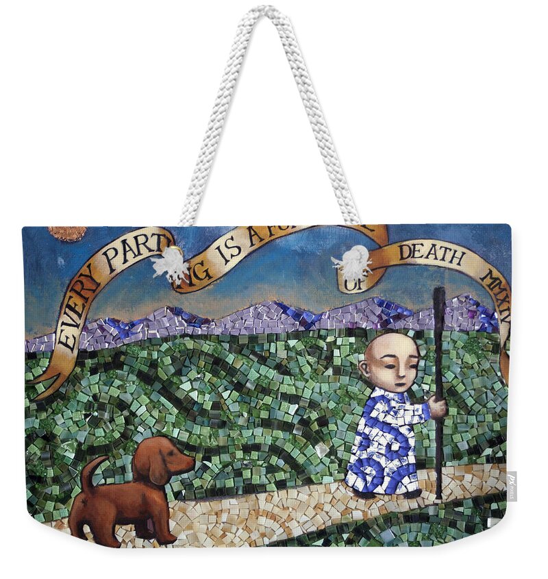 Dog Weekender Tote Bag featuring the painting Every Parting is a Foretaste of Death by Pauline Lim