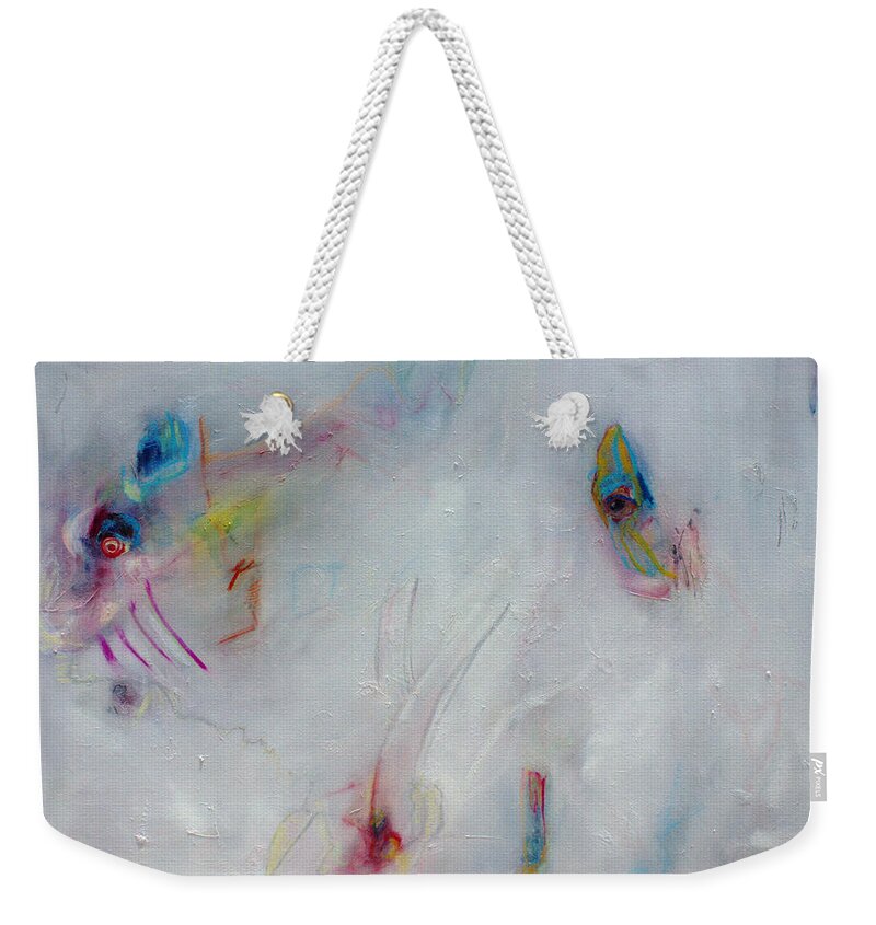Abstract Weekender Tote Bag featuring the painting Exit by Jeff Barrett