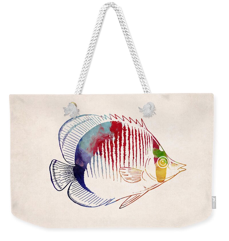 Exotic Tropical Fish Drawing Weekender Tote Bag by World Art