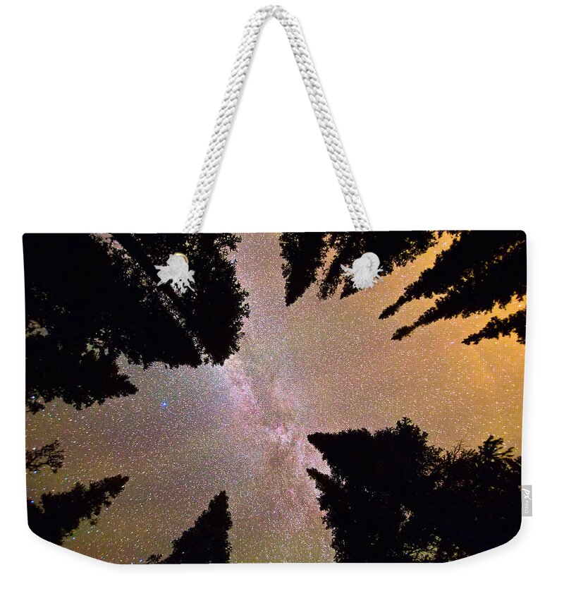 Milky Way Weekender Tote Bag featuring the photograph Eye of The Forest by James BO Insogna