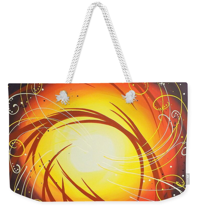 Abstract Weekender Tote Bag featuring the painting Eye of the Hurricane by Darren Robinson