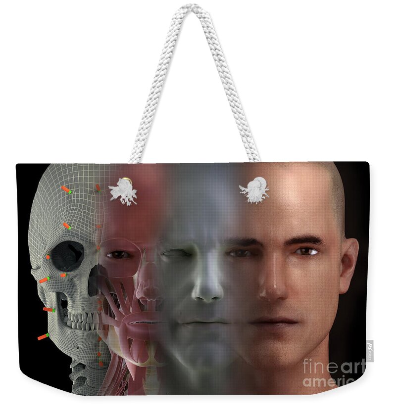 No People Weekender Tote Bag featuring the photograph Facial Reconstruction by Science Picture Co