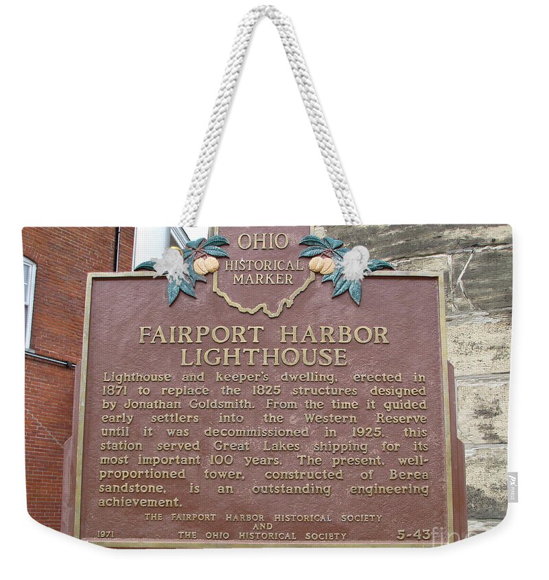 Lighthouses Weekender Tote Bag featuring the photograph Fairport Harbor Lighthouse by Michael Krek