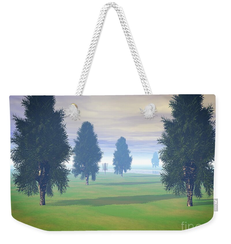 Disc Golf Weekender Tote Bag featuring the digital art Fairway To Seven by Phil Perkins