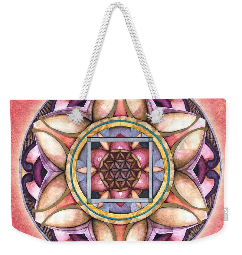 Mandala Art Weekender Tote Bag featuring the painting Faith Mandala by Jo Thomas Blaine