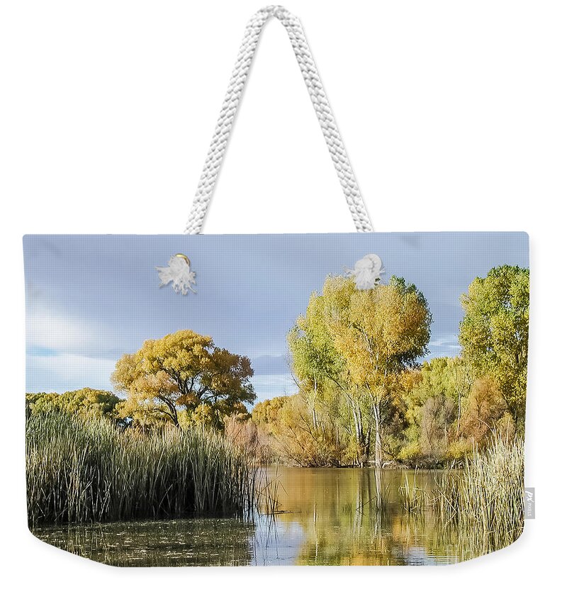 Autumn Weekender Tote Bag featuring the photograph Fall At Kingisher Pond by Al Andersen