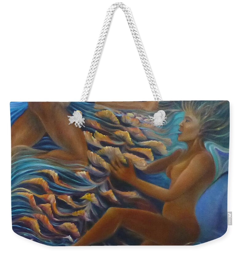 Fall Weekender Tote Bag featuring the painting Fall by Claudia Goodell
