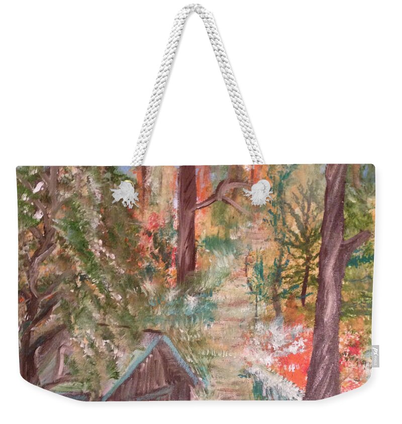 Fall Weekender Tote Bag featuring the painting Fall Day by Suzanne Surber