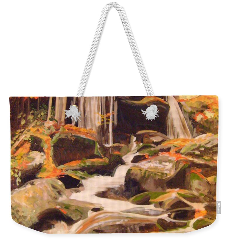 Fall Foliage Weekender Tote Bag featuring the painting Fall foliage in New England by Therese Legere