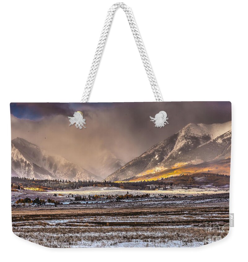Nature Weekender Tote Bag featuring the photograph Fall Fury by Steven Reed