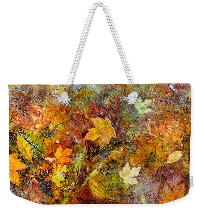 Katie Black Weekender Tote Bag featuring the painting Fall by Katie Black