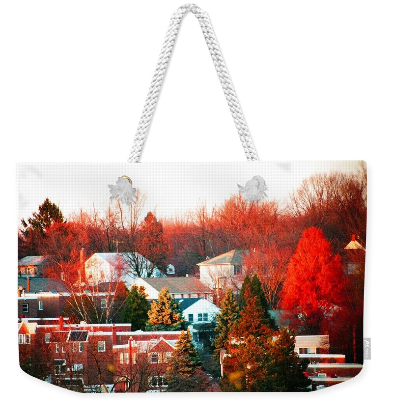  Weekender Tote Bag featuring the photograph Fall skyline by Gerald Kloss